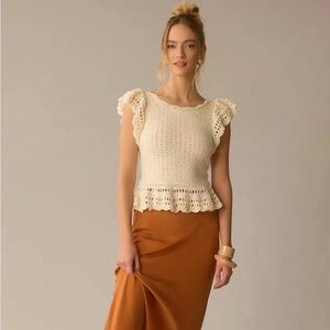 Anthropologie flutter sleeve sweater top